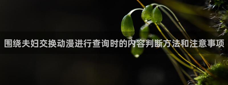 香蕉成熟时豆瓣：围绕夫妇交换动漫进行查询时的内容判断方法和注意事项配图